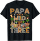 Papa of The Wild & Three 3rd Birthday Boy Safari Jungle T-Shirt - T-Shirt | Black