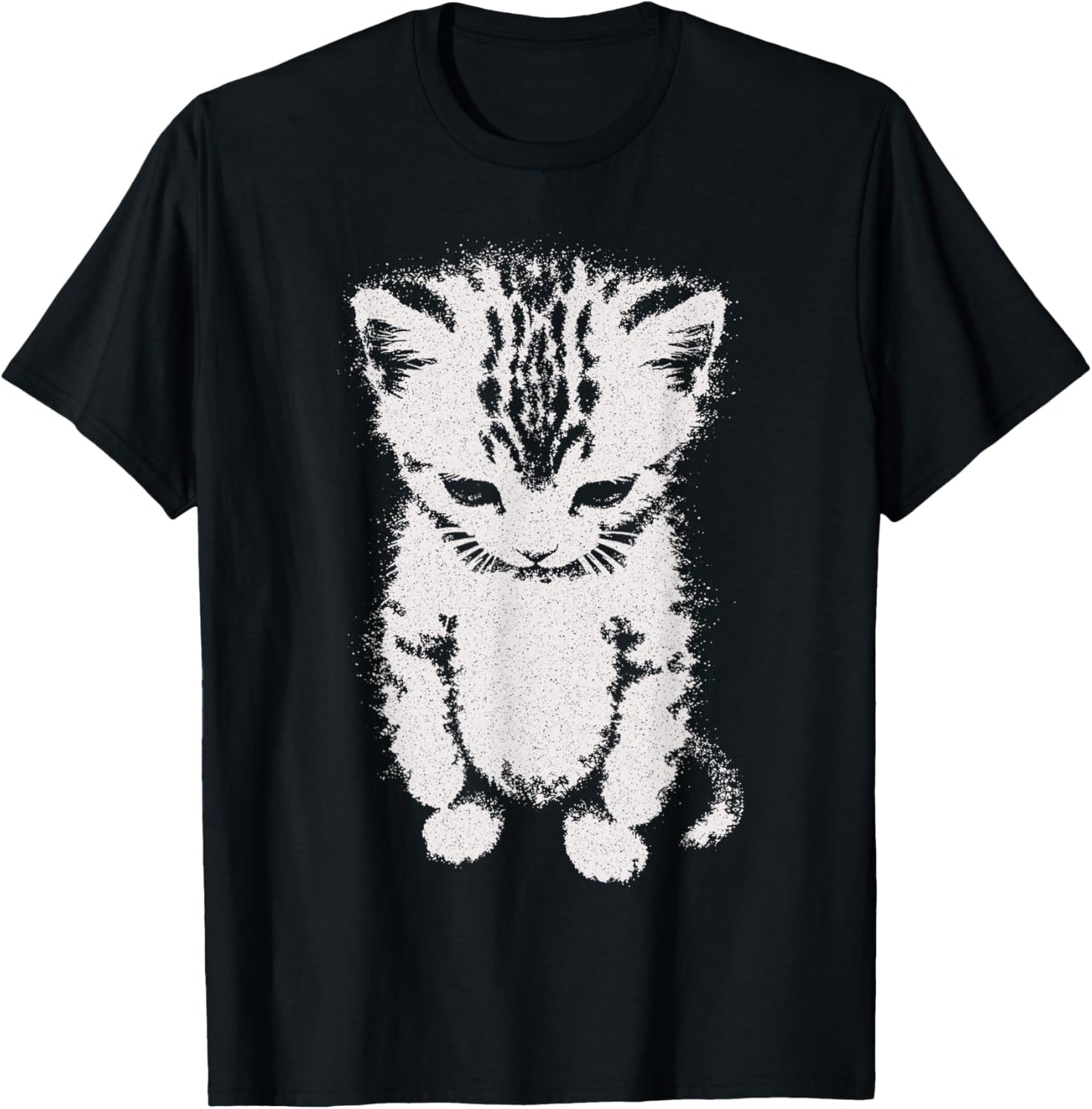 Sad Kitten Meme Standing Cat Funny Cat Meme Men Women Kids T-Shirt - T-Shirt | Black