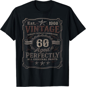 Vintage 1966 Limited Edition Shirt 60 Year Old 60th Birthday T-Shirt - T-Shirt | Black