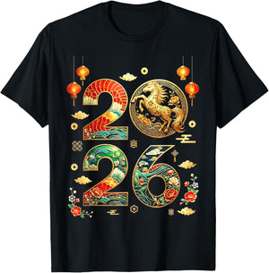Year of The Horse 2026 Chinese New Year Lunar New Year Horse T-Shirt - T-Shirt | Black