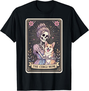 The Corgi Mom Tarot Card T-Shirt - T-Shirt | Black