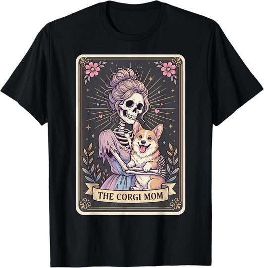 The Corgi Mom Tarot Card T-Shirt - T-Shirt | Black