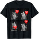 Funny Cat Photobooth Kitten Lover Design Valentines T-Shirt - T-Shirt | Black