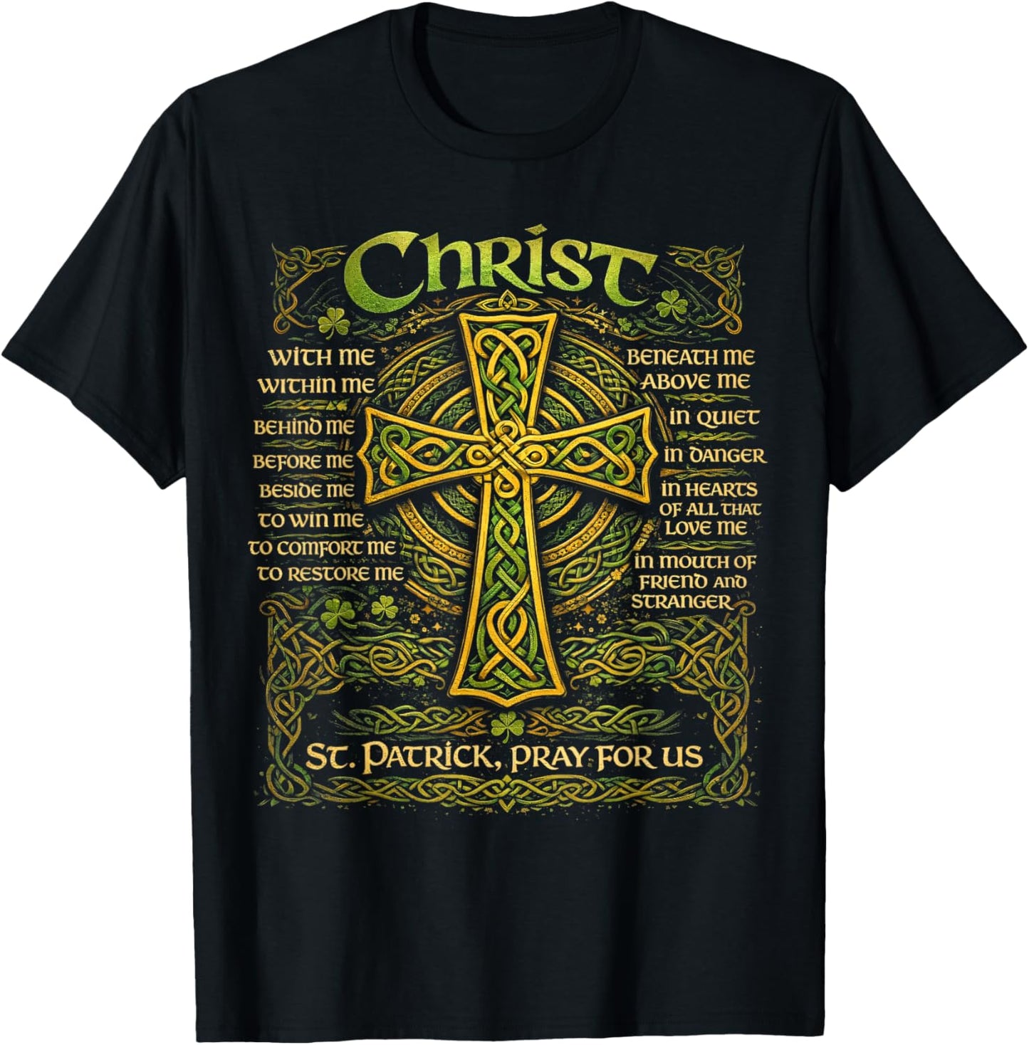 Christ St. Patrick Pray for Us Christian Catholic Religious T-Shirt - T-Shirt | Black