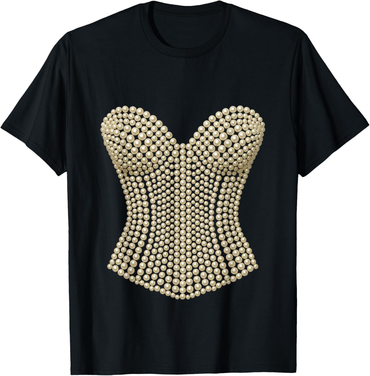 Halloween Pearl Corset Design Costume Show Girls T-Shirt - T-Shirt | Black