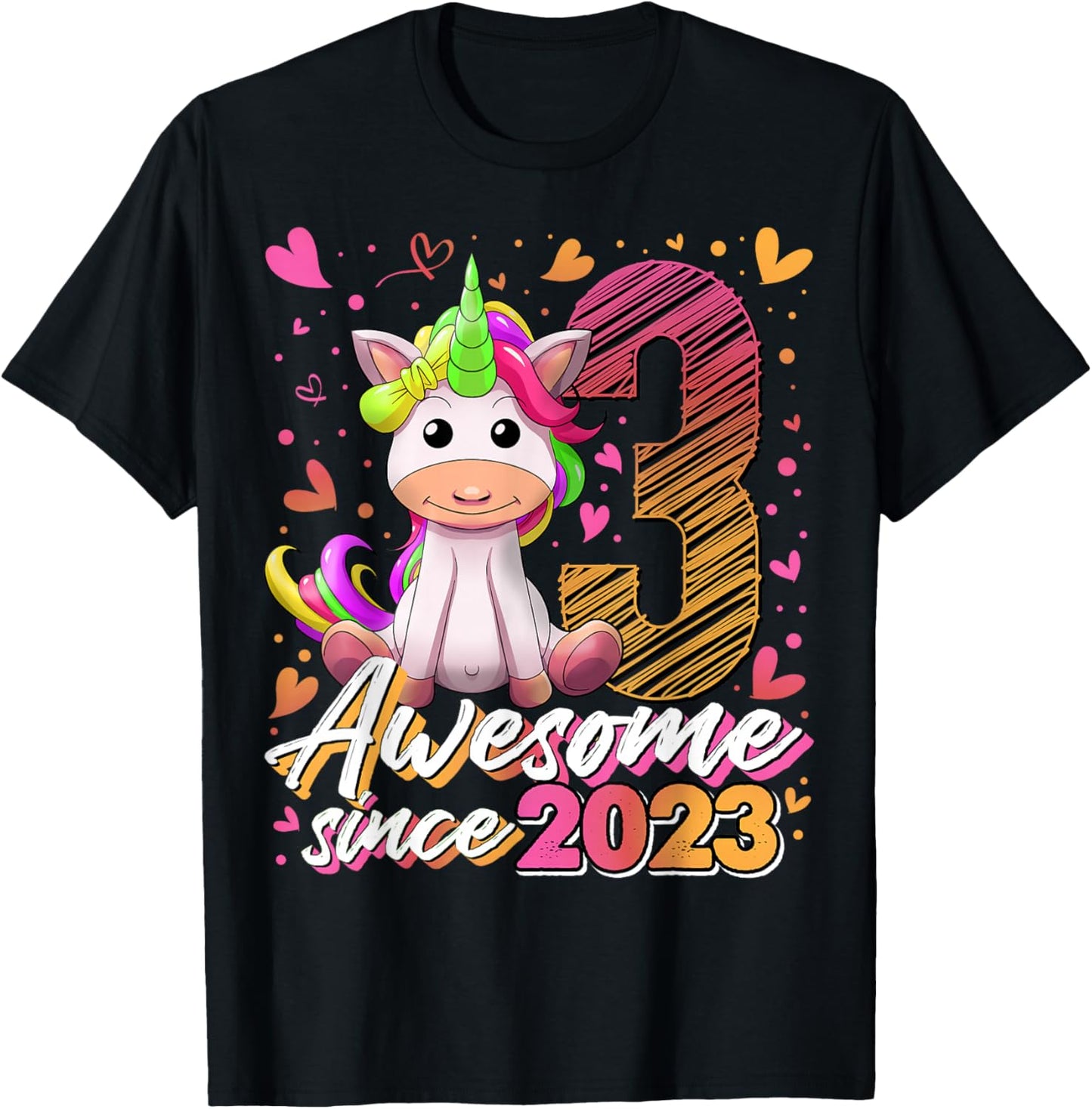 3rd Birthday Shirt Girl 3 Year Old Gifts 3 Birthday Girl T-Shirt - T-Shirt | Black