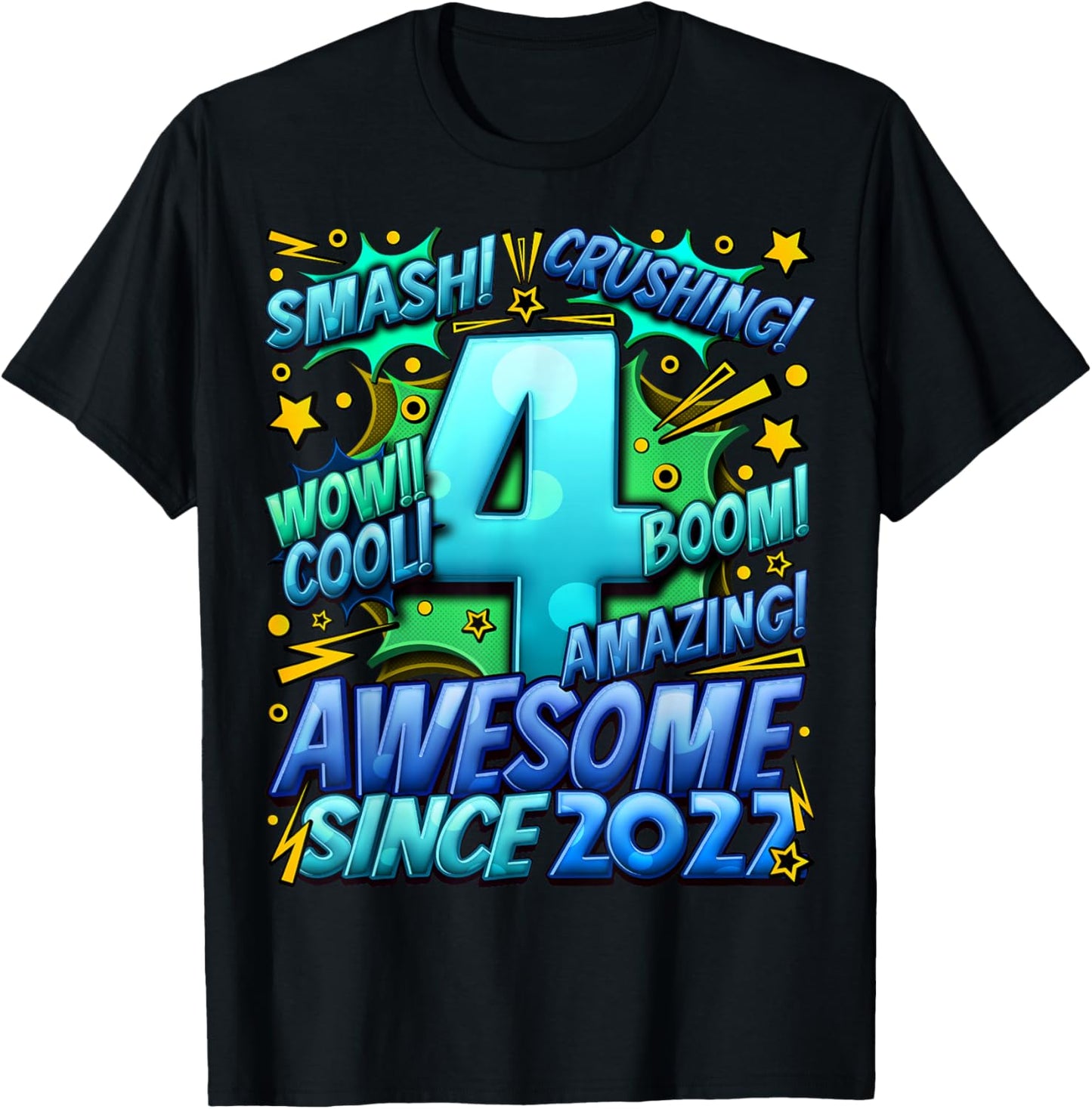 4 Year Old Gifts for Boys 4th Birthday Boy 4 Year Old Boy T-Shirt - T-Shirt | Black