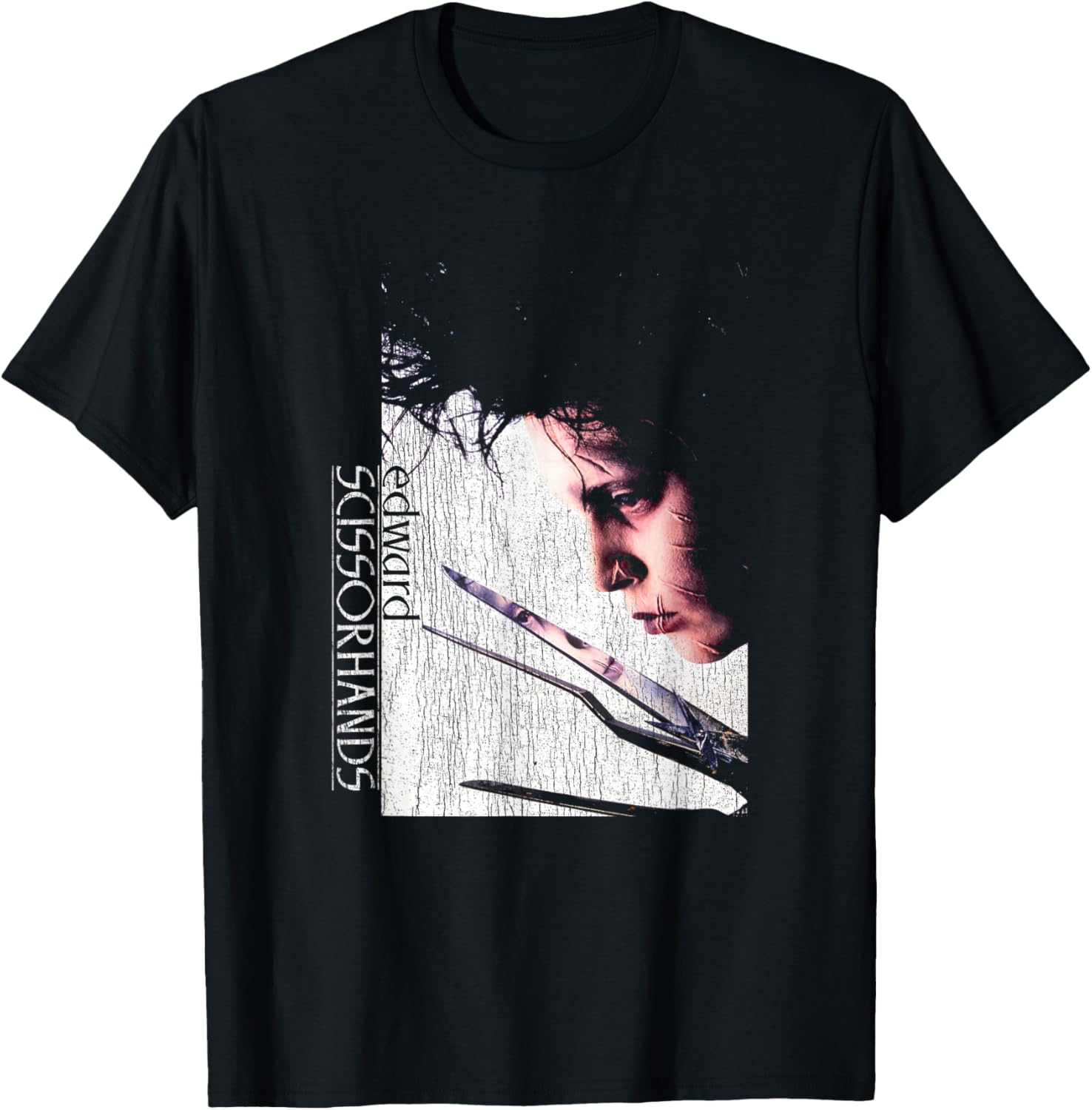 Edward Scissorhands Dramatic Face Vintage T-Shirt - T-Shirt | Black