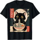 Kawaii Anime Cat Ramen Japanese Graphic Men Women Teens T-Shirt - T-Shirt | Black
