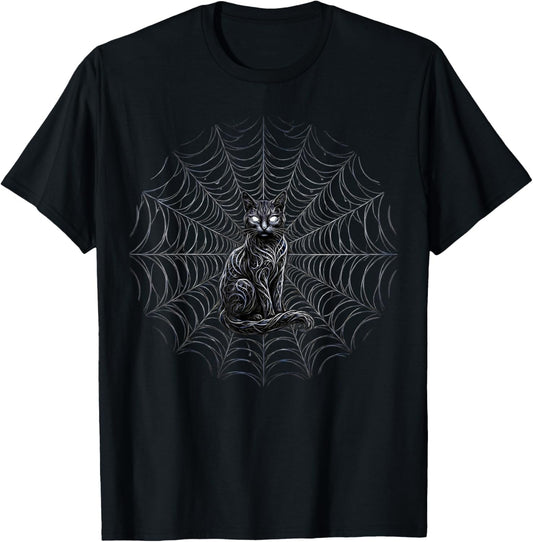 Creepy Cute Goth Cat Grunge Alt Punk Weirdcore Art T-Shirt - T-Shirt | Black