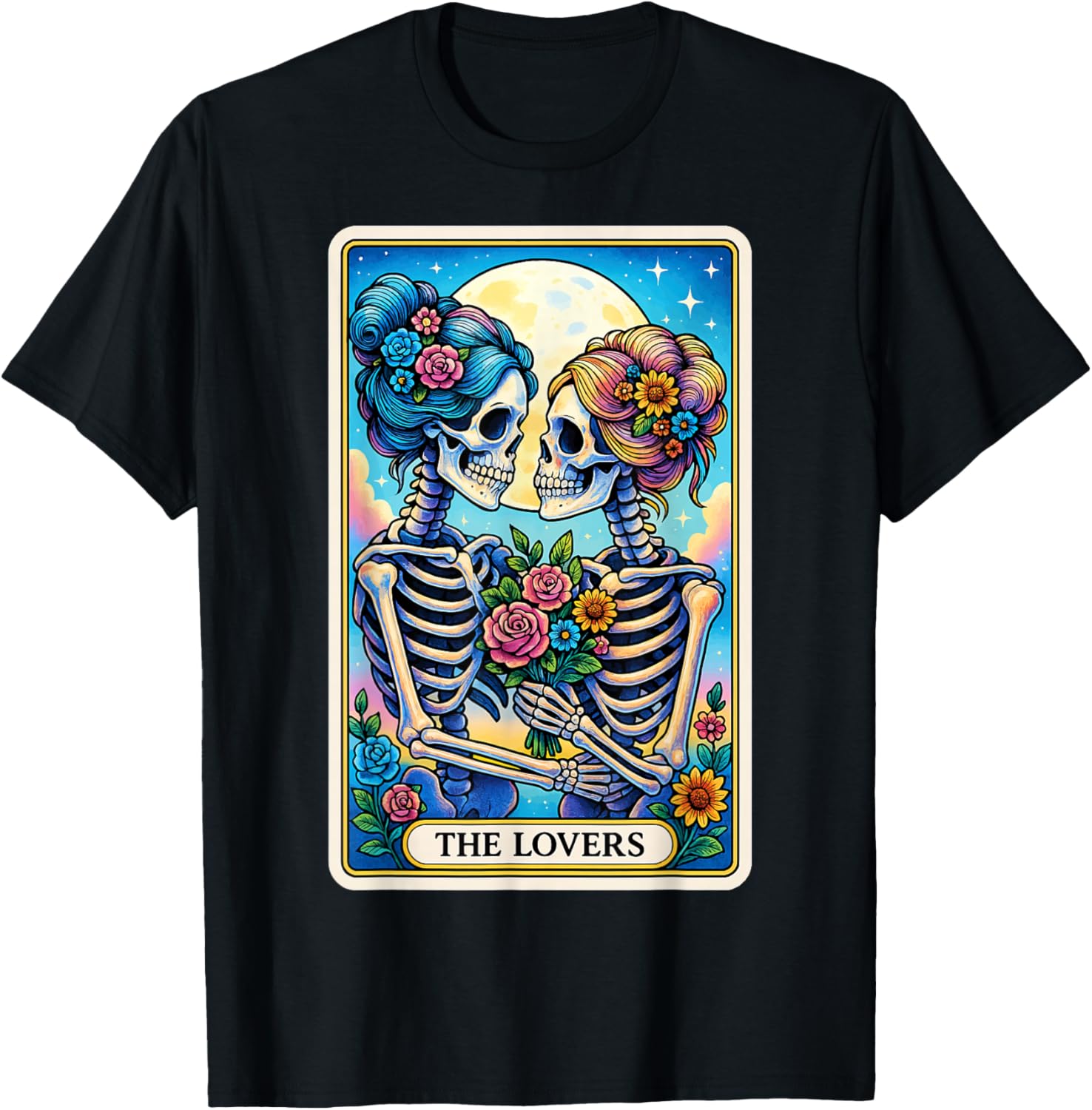 The Lovers Lesbian Tarot Card T-Shirt - T-Shirt | Black