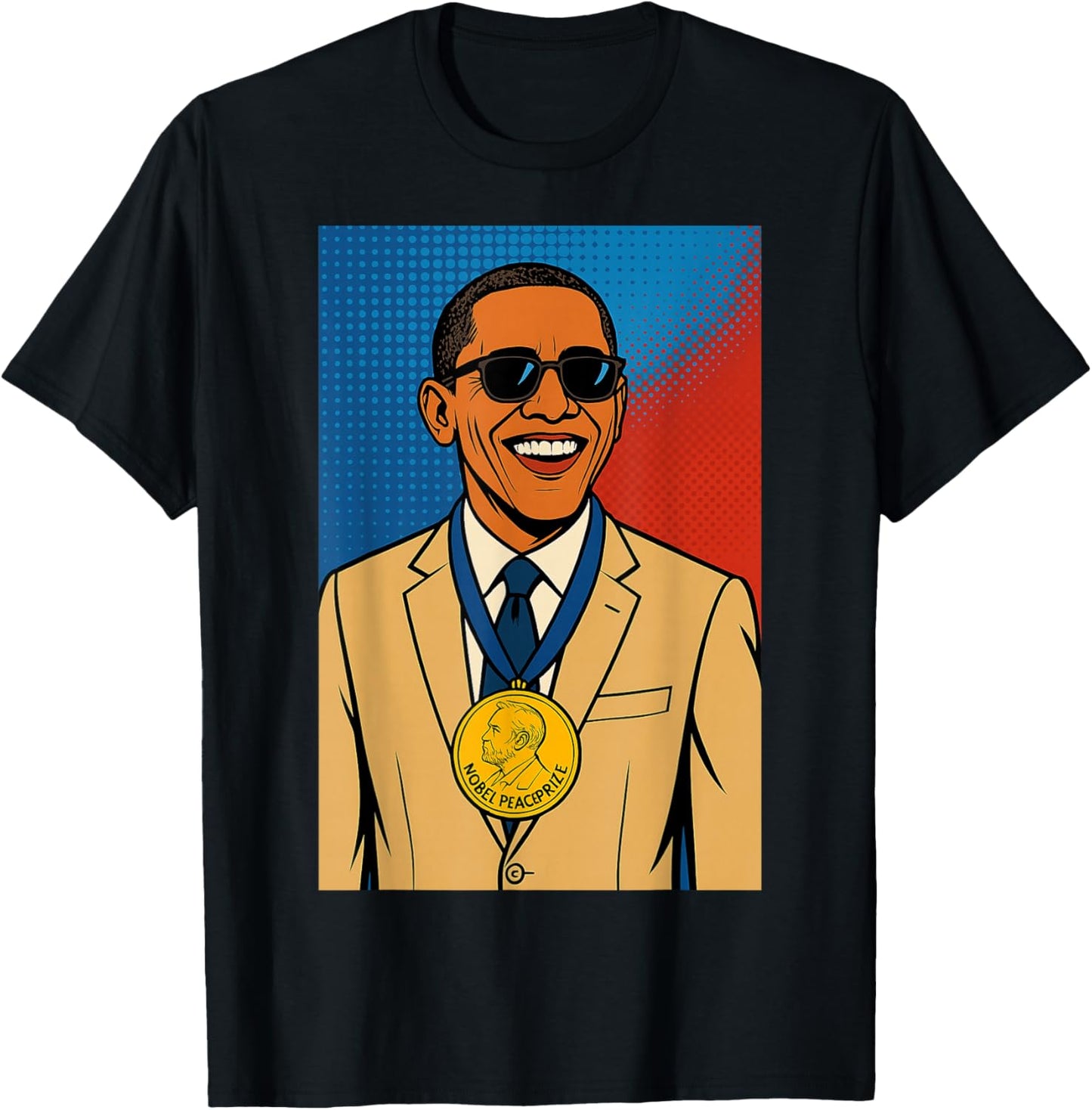 Obama Tan Suit Nobel Prize T-Shirt - T-Shirt | Black