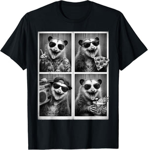 Funny Opossum Sunglasses Possum Selfie Meme T-Shirt - T-Shirt | Black