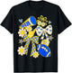 Blue Gold Cheerleader Game Day Football Cheer Mom Mama T-Shirt - T-Shirt | Black