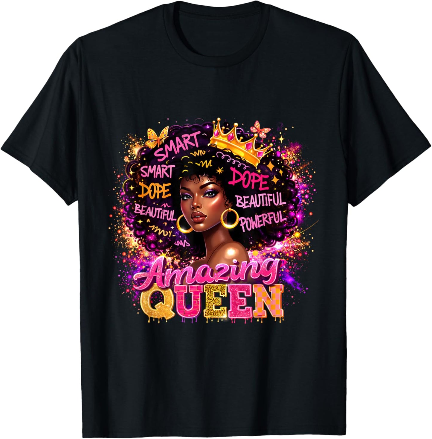 Afro Girl Black Women African Melanin Dope Queen T-Shirt - T-Shirt | Black