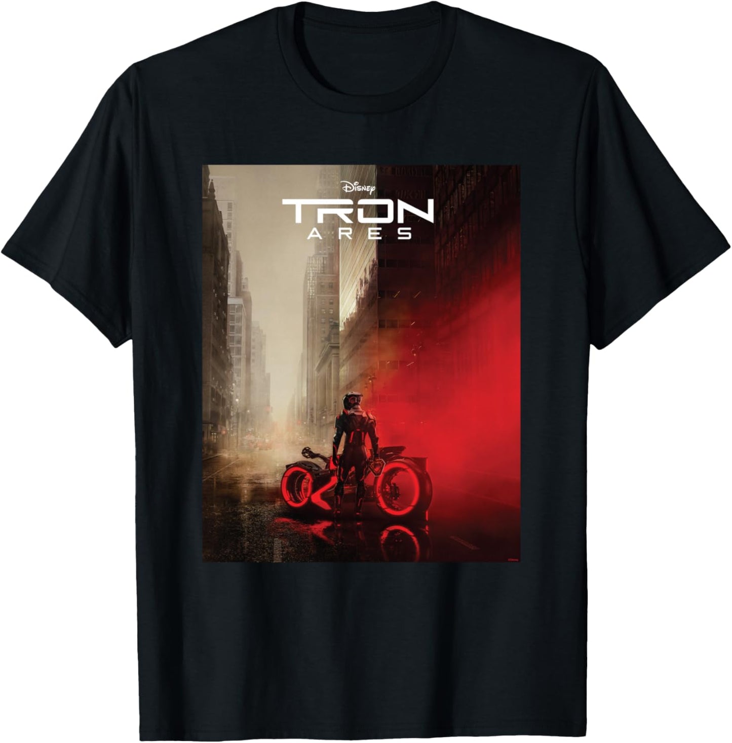 Disney TRON: Ares Lightcycle City Official Movie Poster Art T-Shirt - T-Shirt | Black