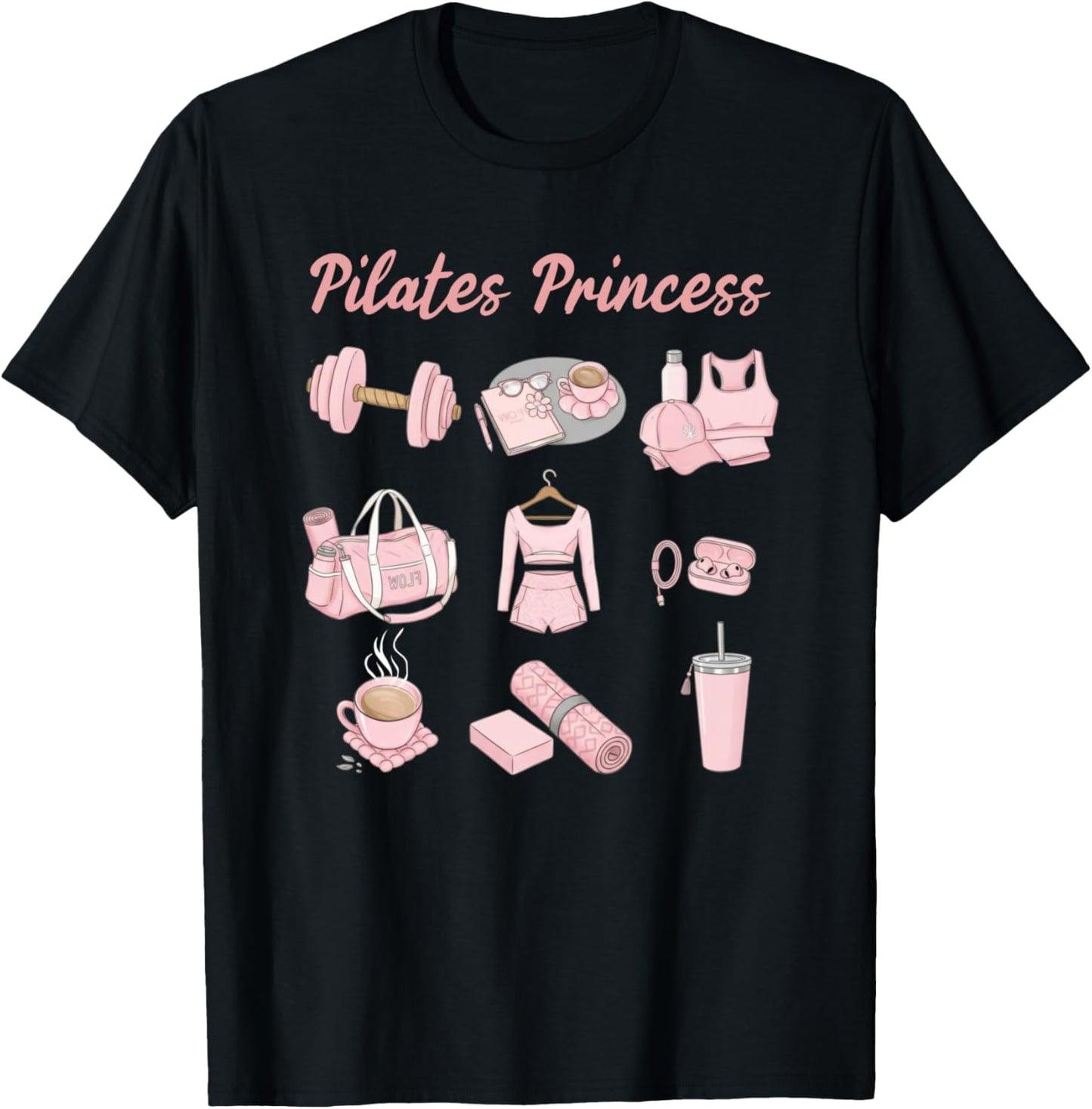 Pilates Lover Aesthetic Workout Fitness Pilates Princess T-Shirt - T-Shirt | Black