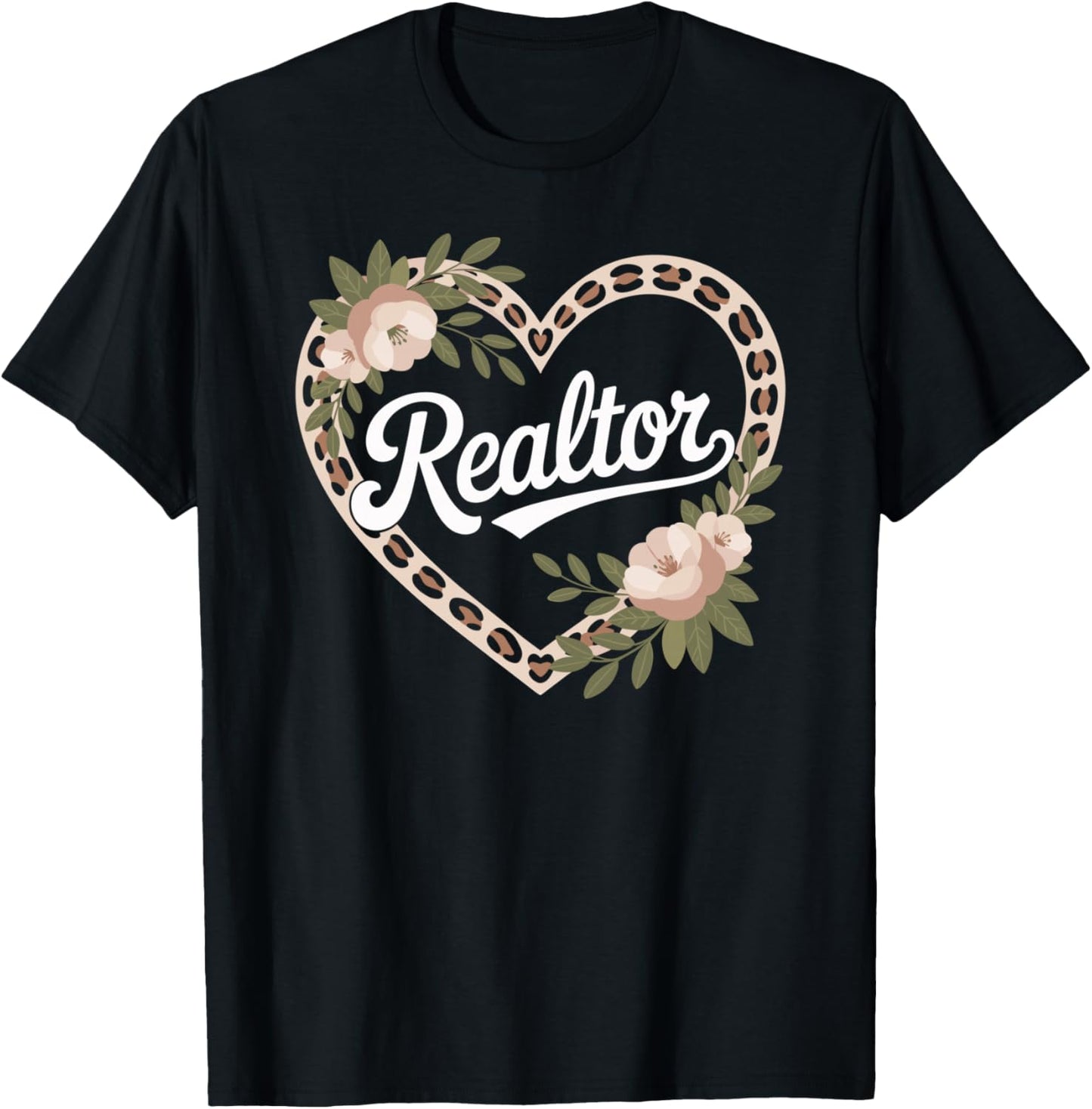 Realtor Heart T-Shirt - T-Shirt | Black