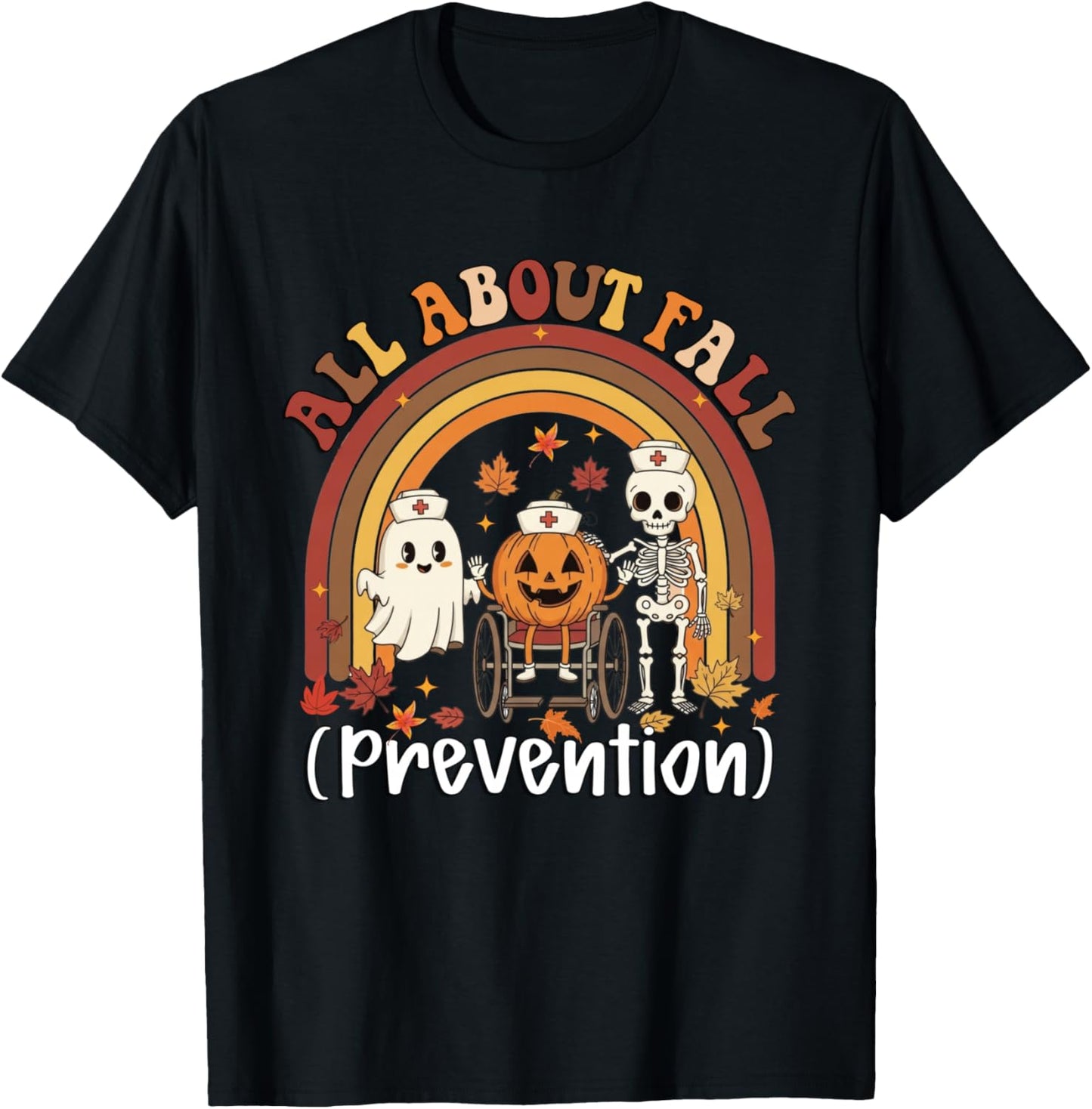 Retro Nurse All About Fall Prevention Fall Physical Therapy T-Shirt - T-Shirt | Black
