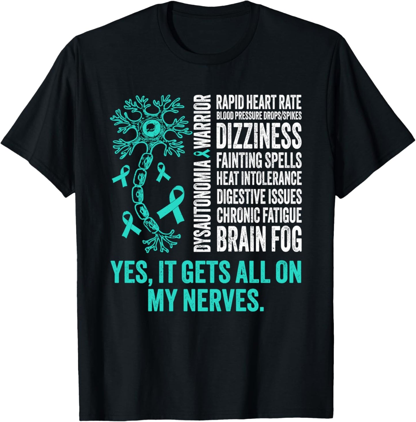 Dysautonomia Warrior Dysautonomy Awareness Pots Warrior T-Shirt - T-Shirt | Black