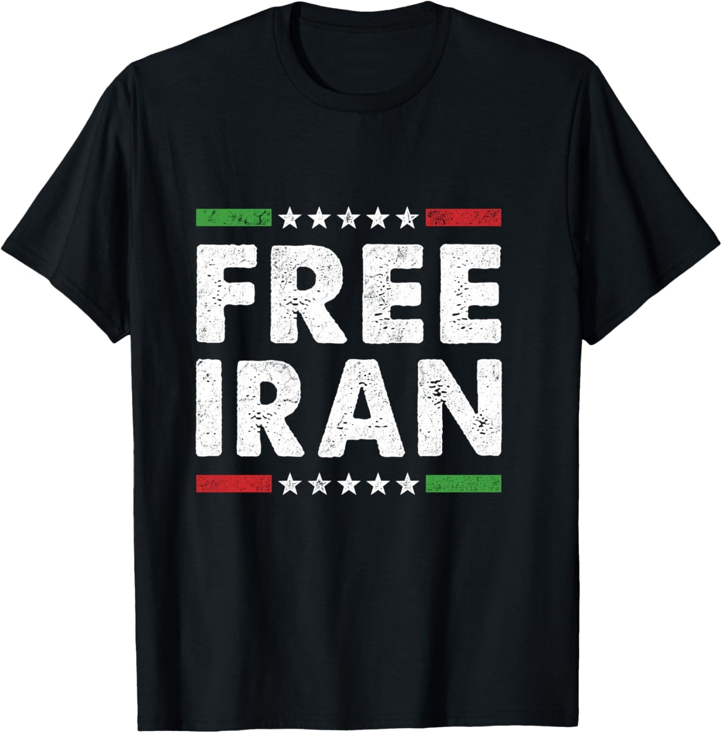 Free Iran Symbol Flag Heartbeat Freedom Love Men Women T-Shirt - T-Shirt | Black
