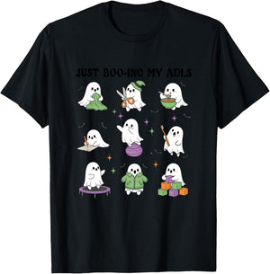 Just Boo-ing My ADLS Ghost Halloween Occupational Therapy OT T-Shirt - T-Shirt | Black