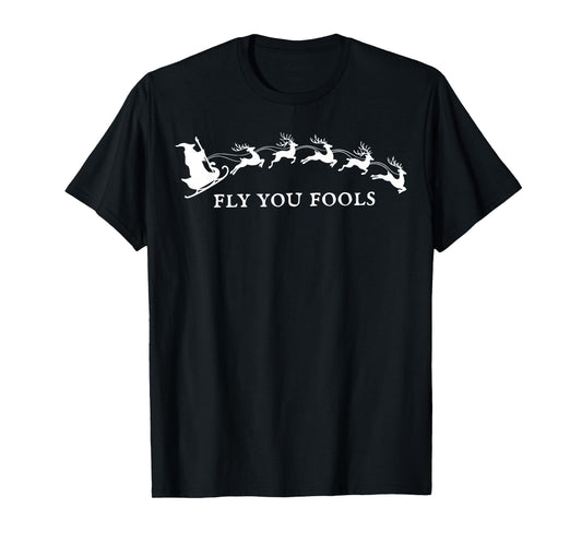 Silly Fly You Fools Santa Reindeer Funny Holiday Christmas T-Shirt