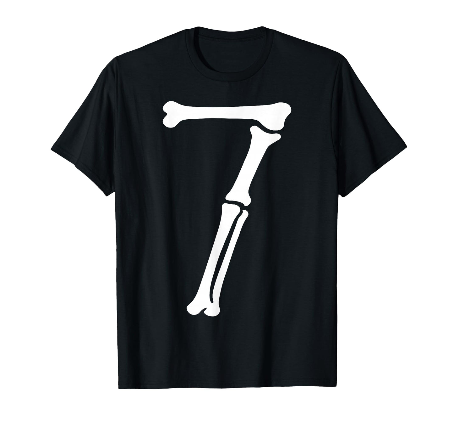 7 Number Seven Bones Graphic Funny School Halloween Matching T-Shirt