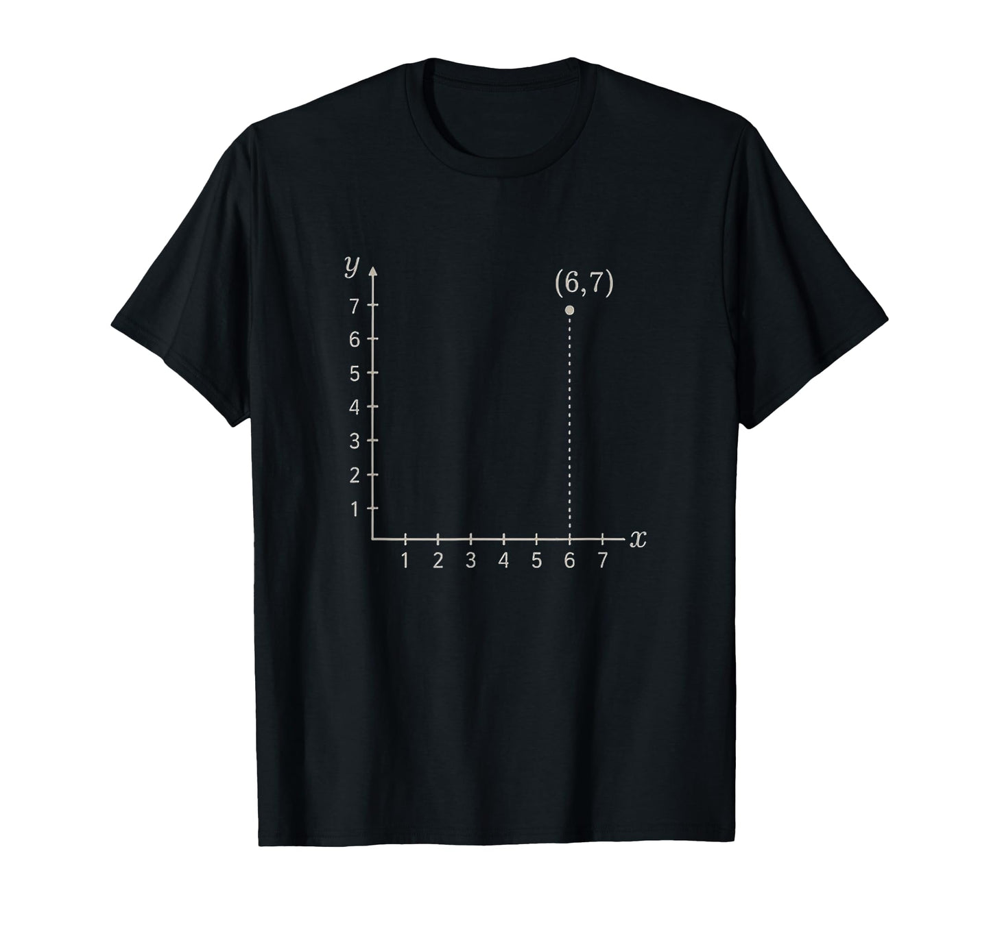 Six Seven 6 7 Coordinate Grid Plot Graph Plane Meme Design T-Shirt
