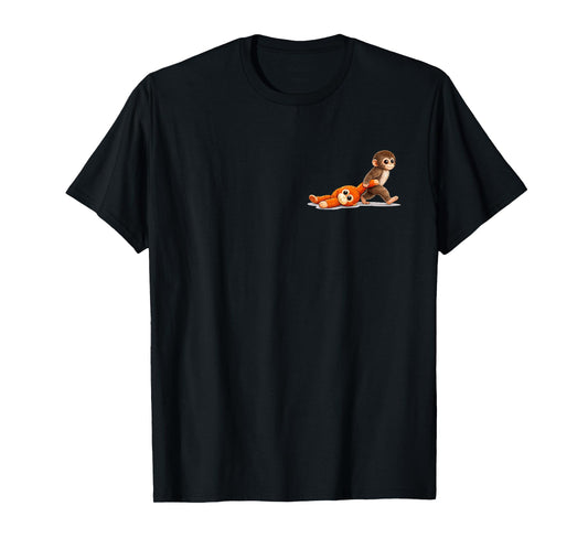Retro Cute Monkey Punch Team Punch Back & Front (2 Side) T-Shirt