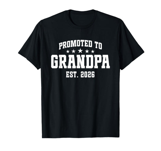 Promoted to Grandpa Est. 2026 Grandparent Baby Announcement T-Shirt