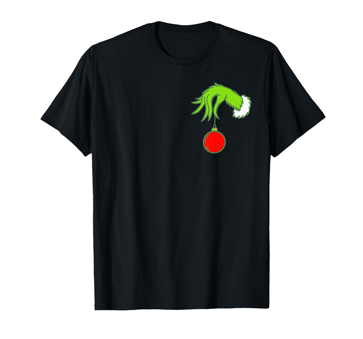 Pocket Christmas Hand Funny Xmas Character Matching Family T-Shirt