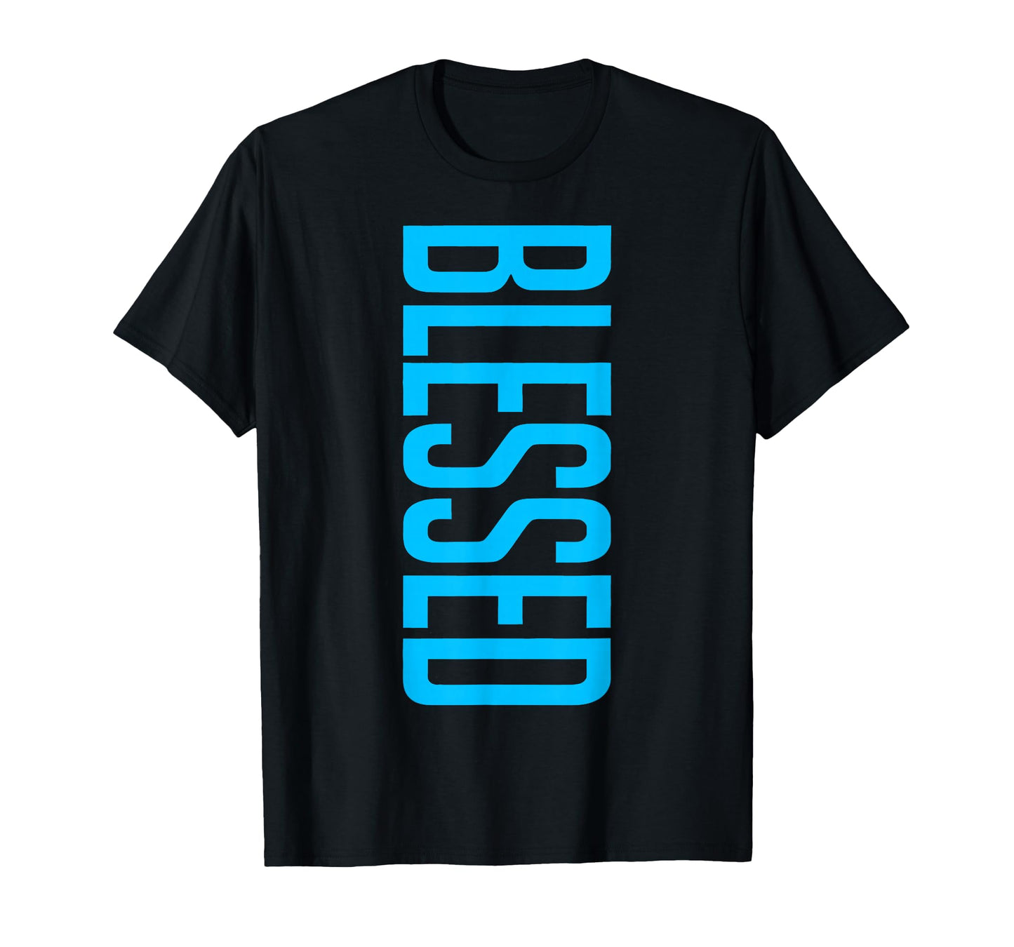 Blessed Vertical Streetwear Retro Gamma Blue Matching T-Shirt