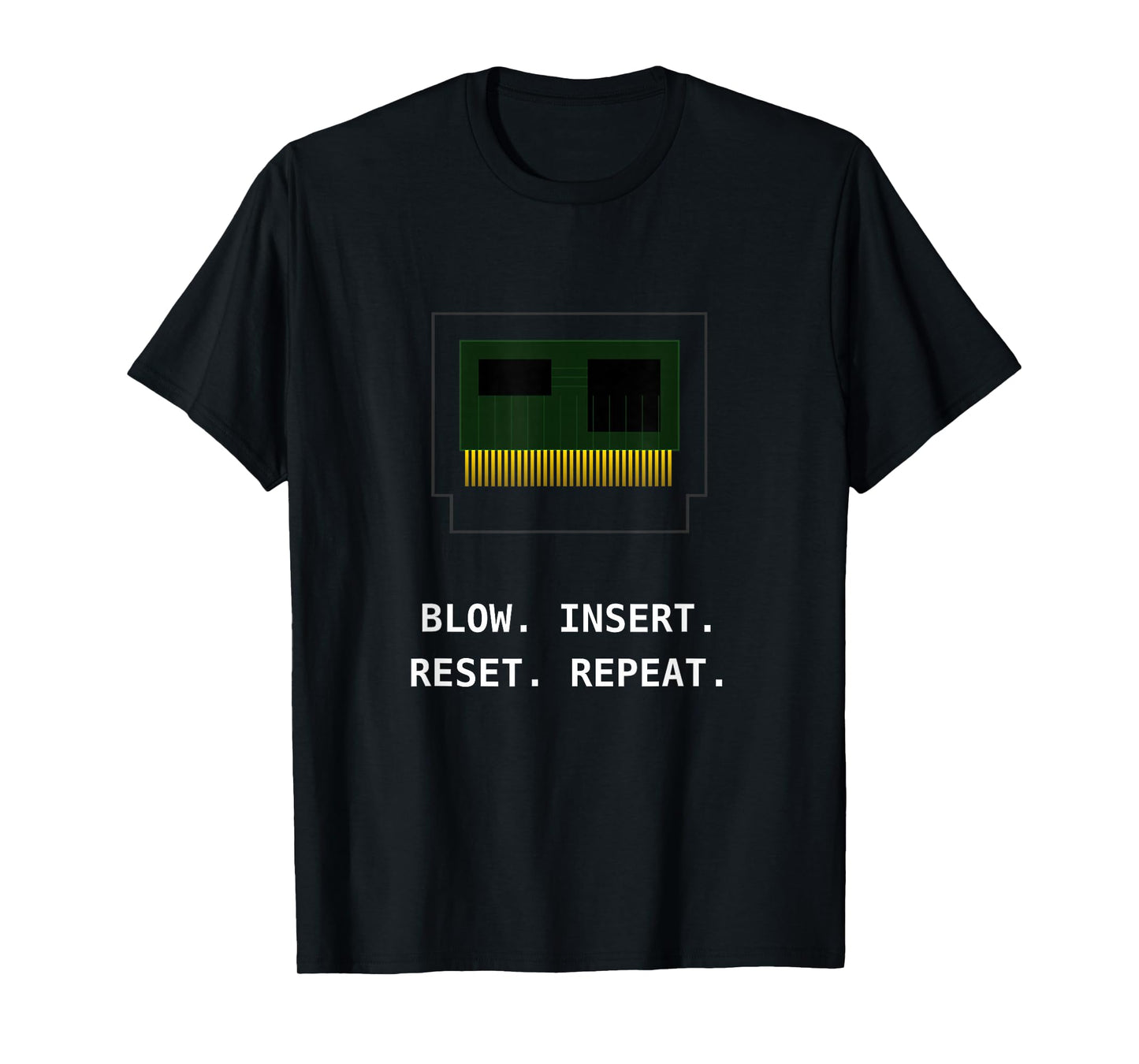 8-Bit Retro Video Game Cartridge Technical Blueprint T-Shirt
