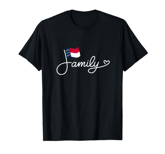 North Carolina Family - NC State Flag Heritage Word Art T-Shirt