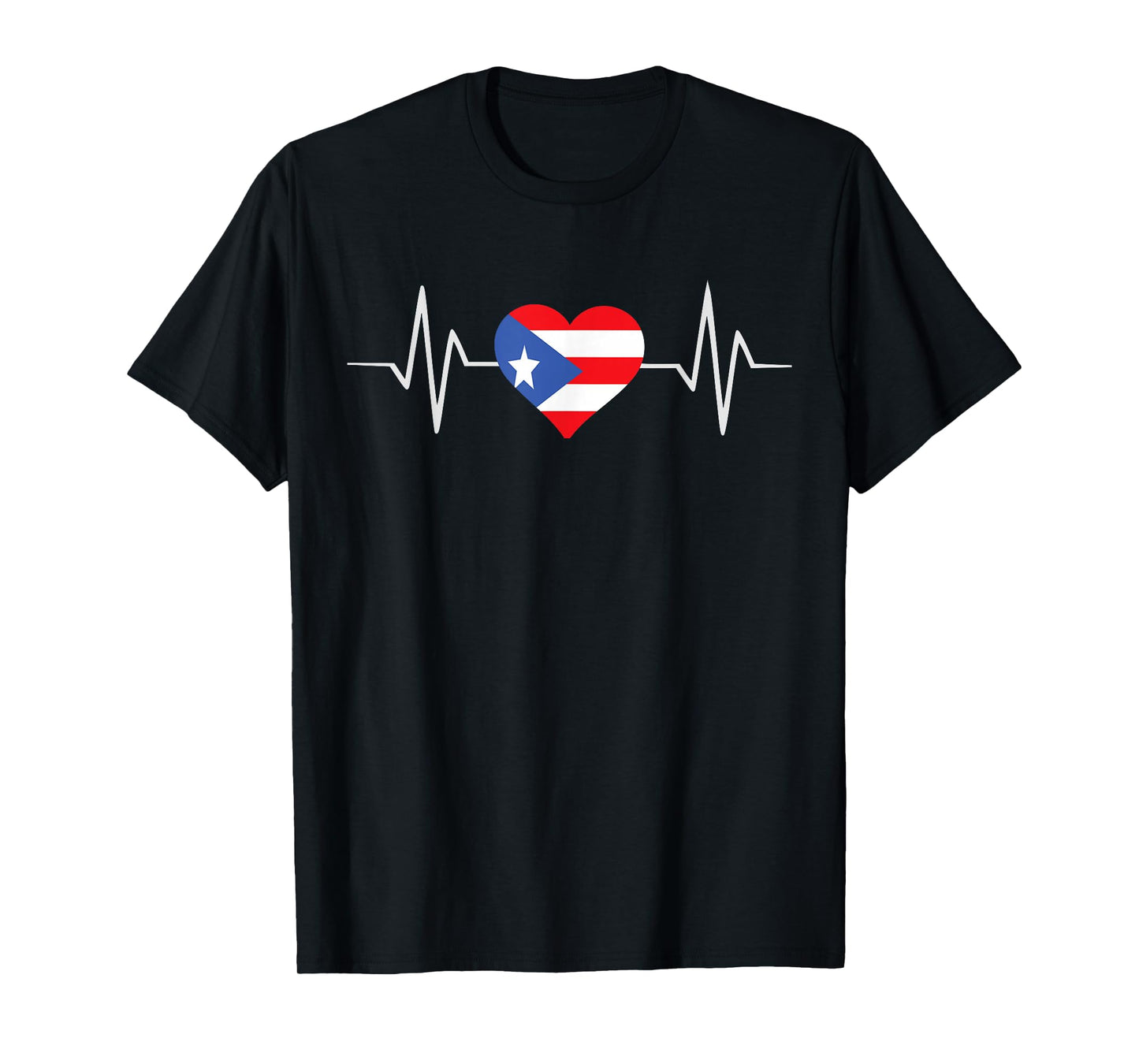 Puerto Rico Map Heartbeat Flag Puerto Rican Taino Boricua PR T-Shirt