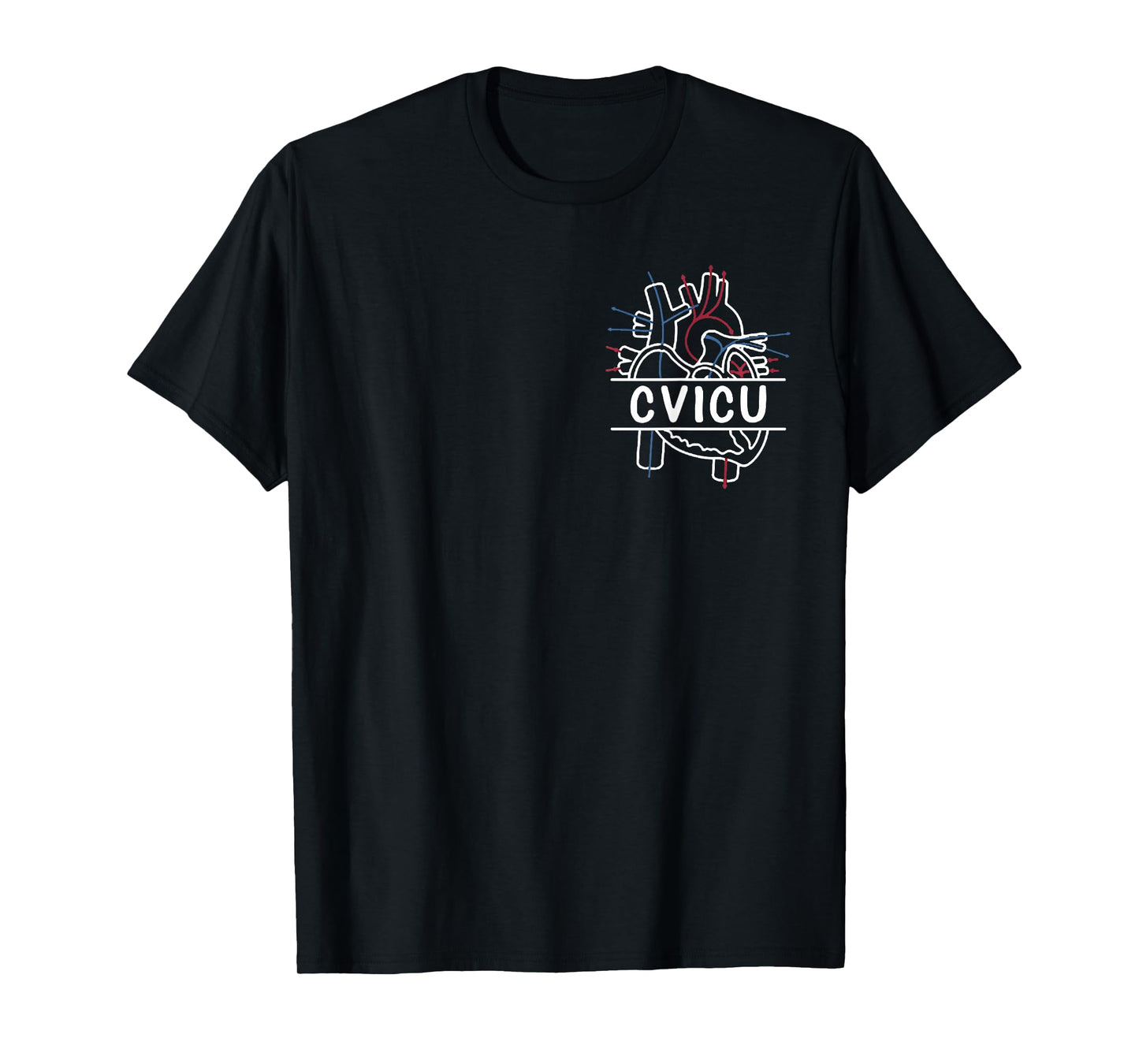 CVICU Cardiac Nurse Anatomy Cardiology Human Heart Flow T-Shirt
