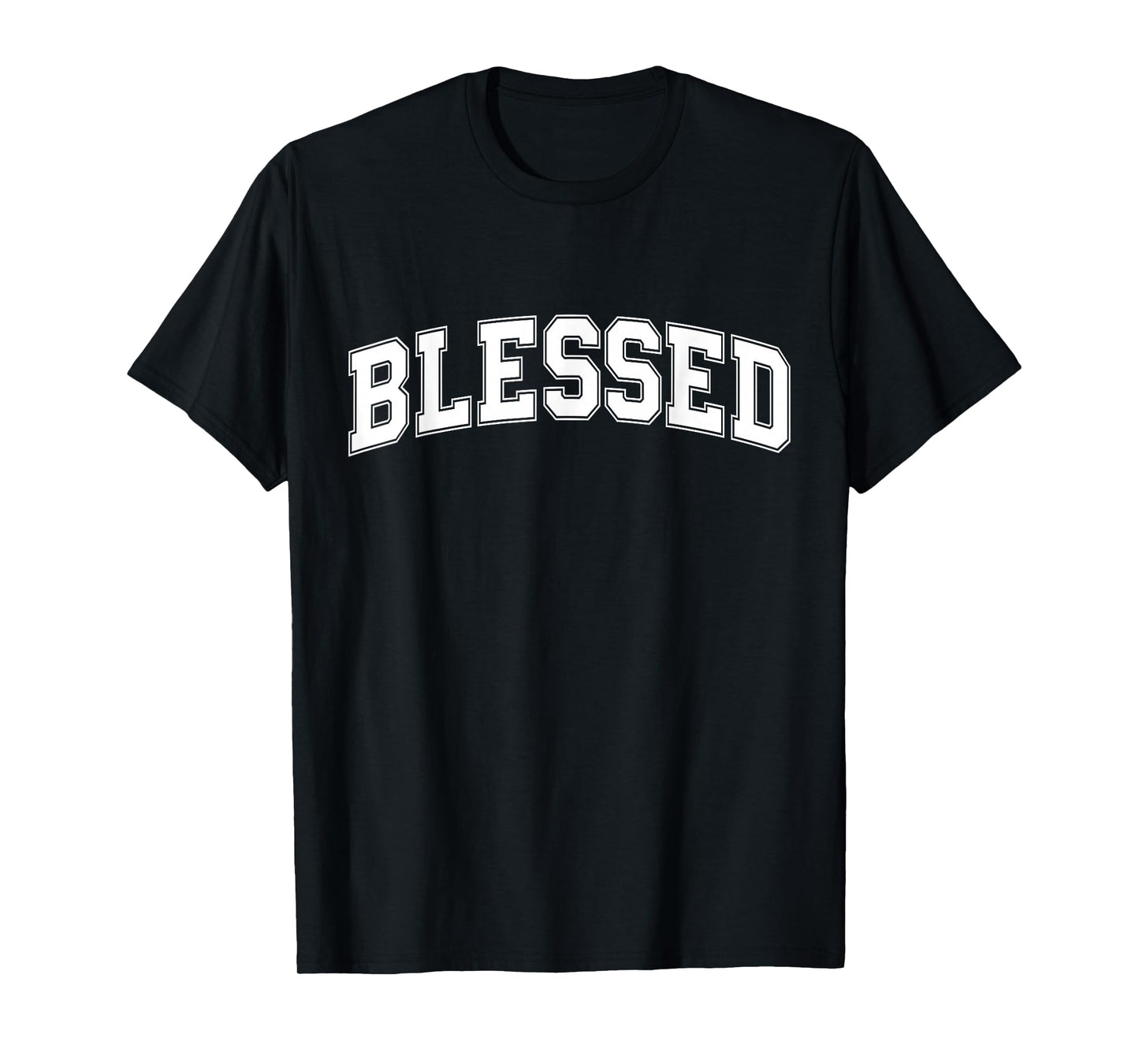 Blessed Athletic Lettering Thanksgiving Christian Religious T-Shirt