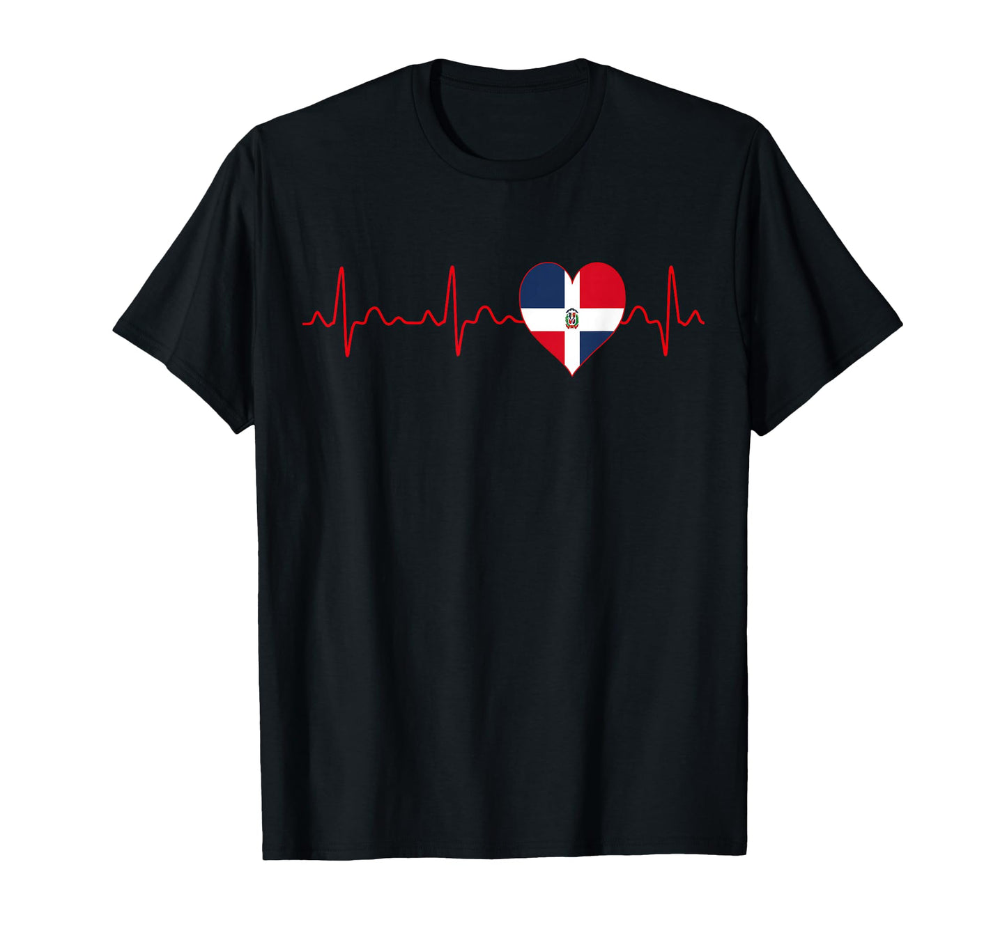 Dominican Republic Flag Heartbeat EKG Patriotic National T-Shirt