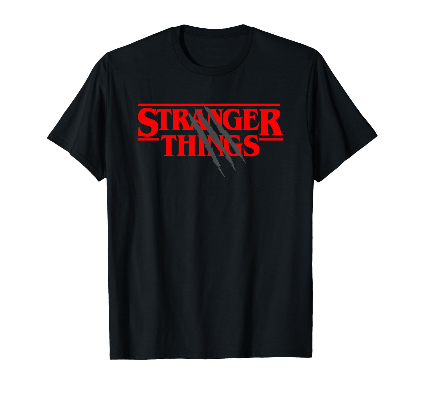 Stranger Things Logo with Claw Marks Horror T-Shirt