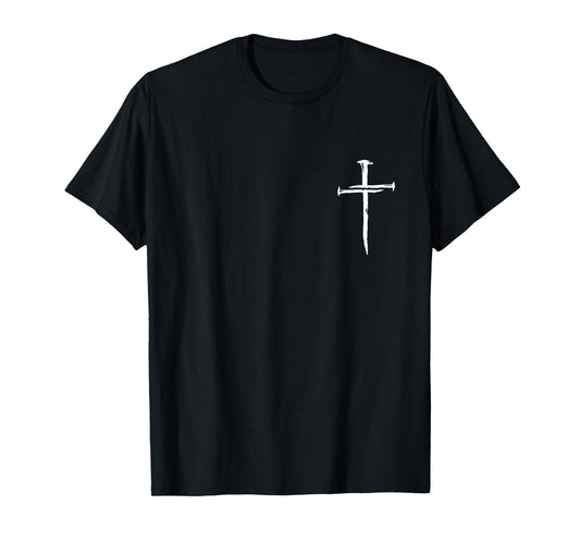 Christian Minimalist Three Nails Cross Religious Jesus Crist T-Shirt