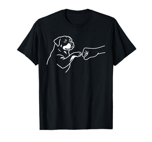 Rottweiler Punch Hand Friendship Fist Bump Dog Lover Rottie T-Shirt