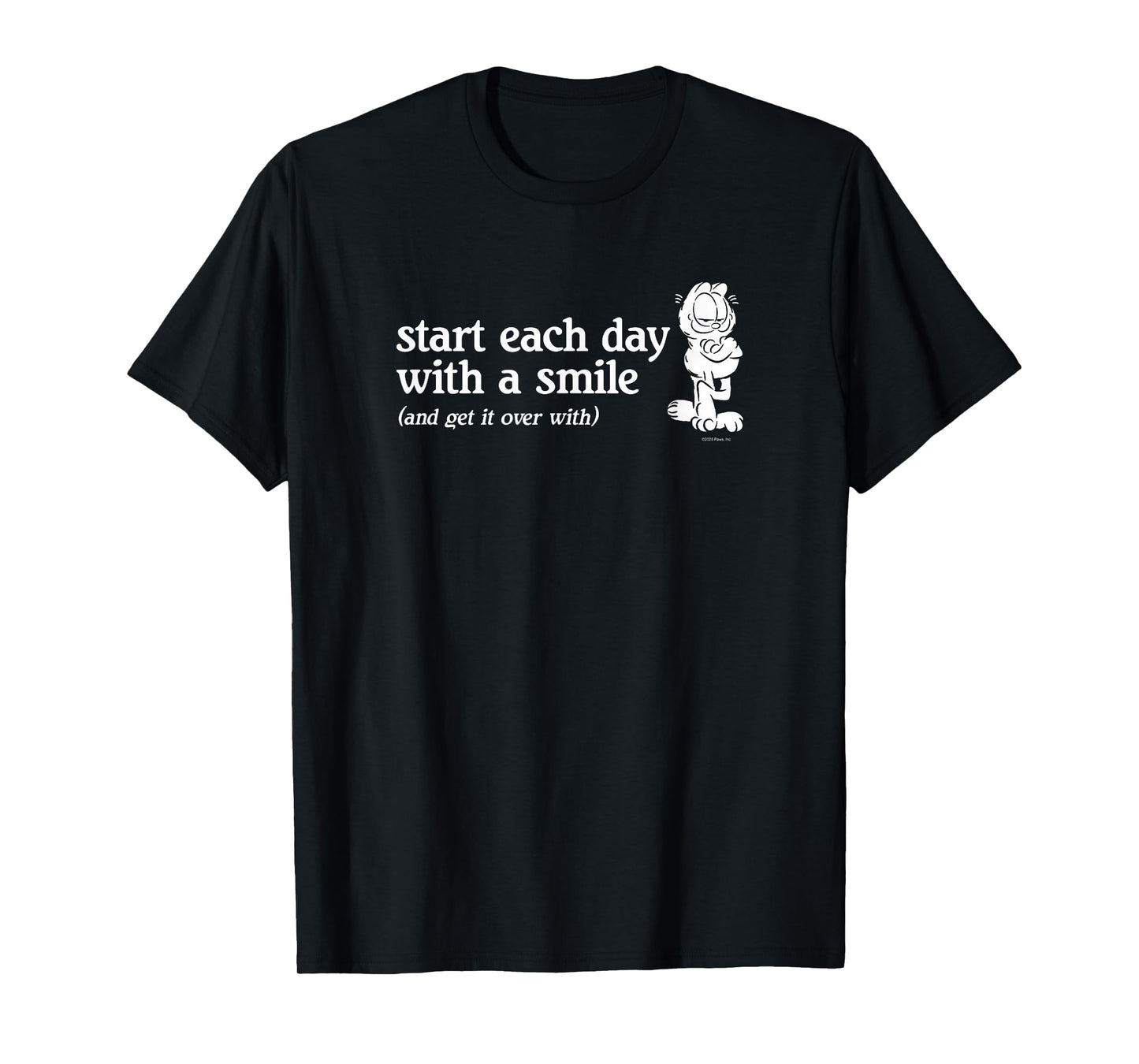 Garfield Start Each Day with a Smile Funny Cartoon Cat T-Shirt