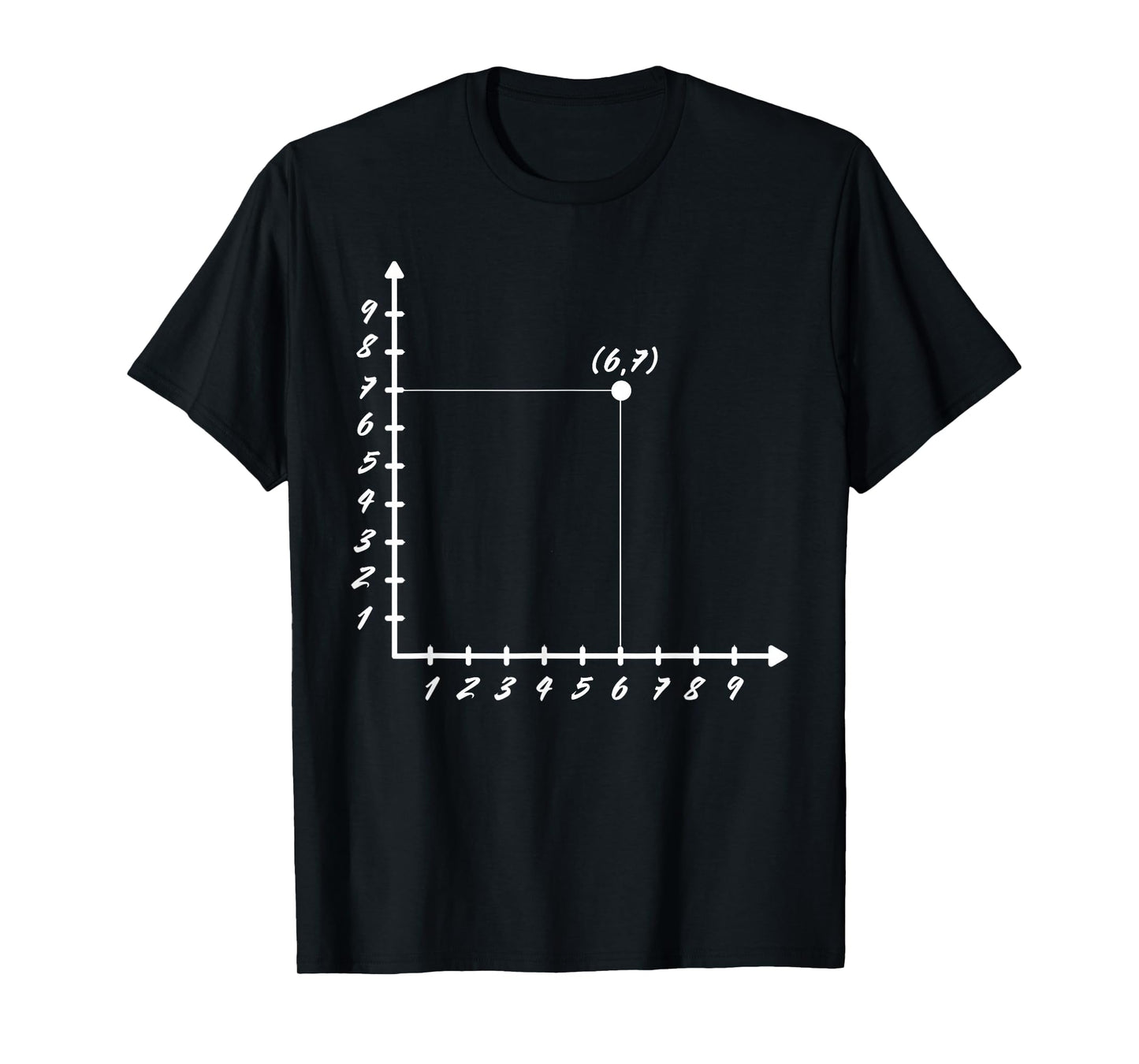 Six Seven 6 7 Coordinate Grid Plot Graph Plane Meme Design T-Shirt