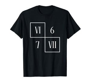 Funny VI VII 6 7 Meme Roman Numerals Math Six Seven T-Shirt