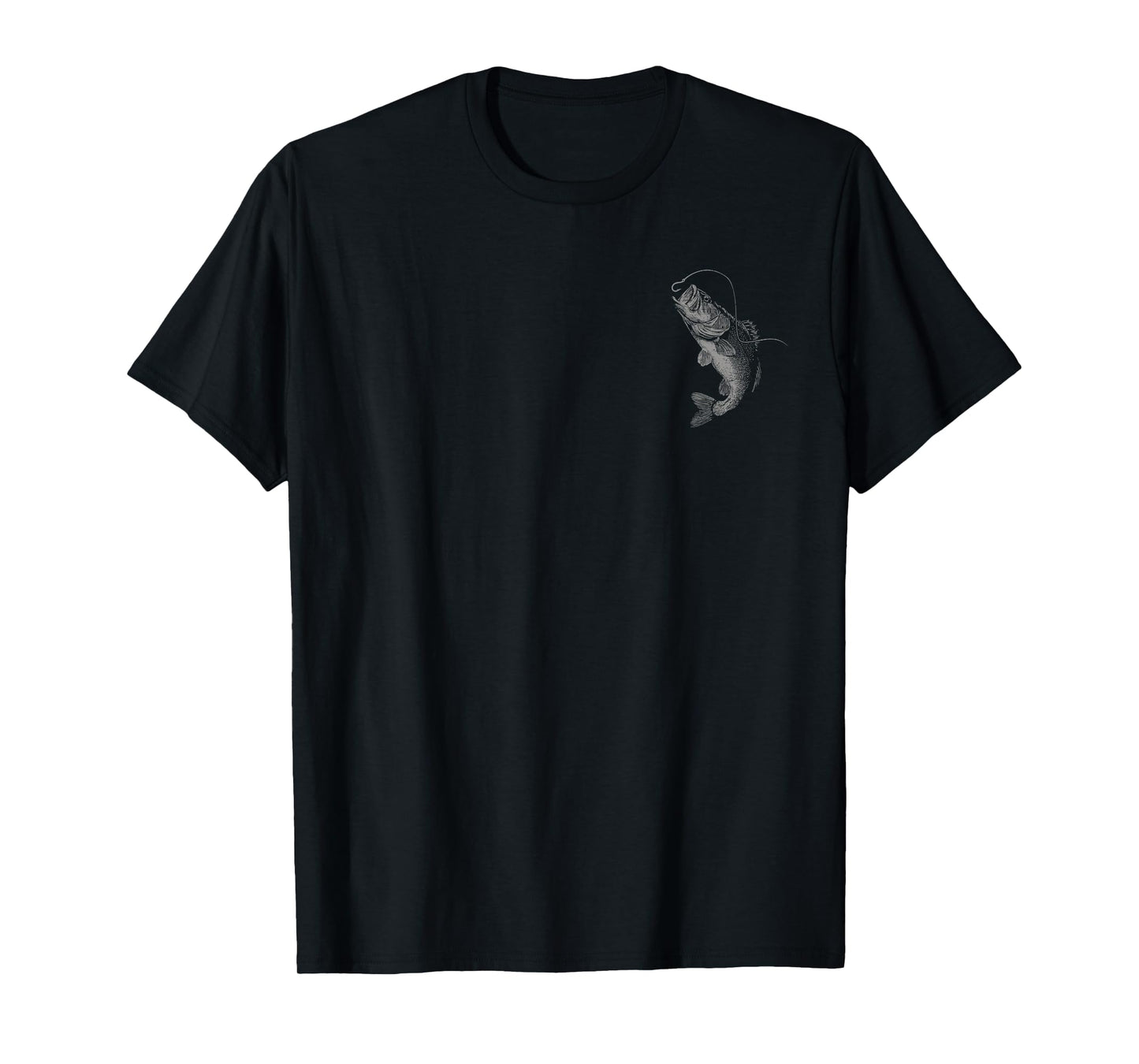 Camo Bass Fish Patriotic Fishing (Design on Front and Back) T-Shirt