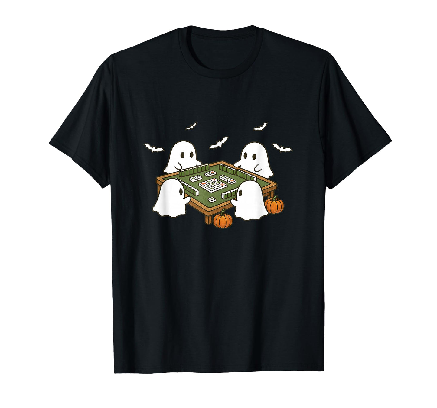 Funny Halloween Costume Ghost Playing Mahjong Spooky Mahjong T-Shirt