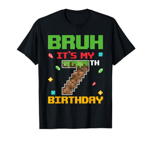 It's My 7th Birthday Boy 7 Years Old Pixel Gamer T-Shirt