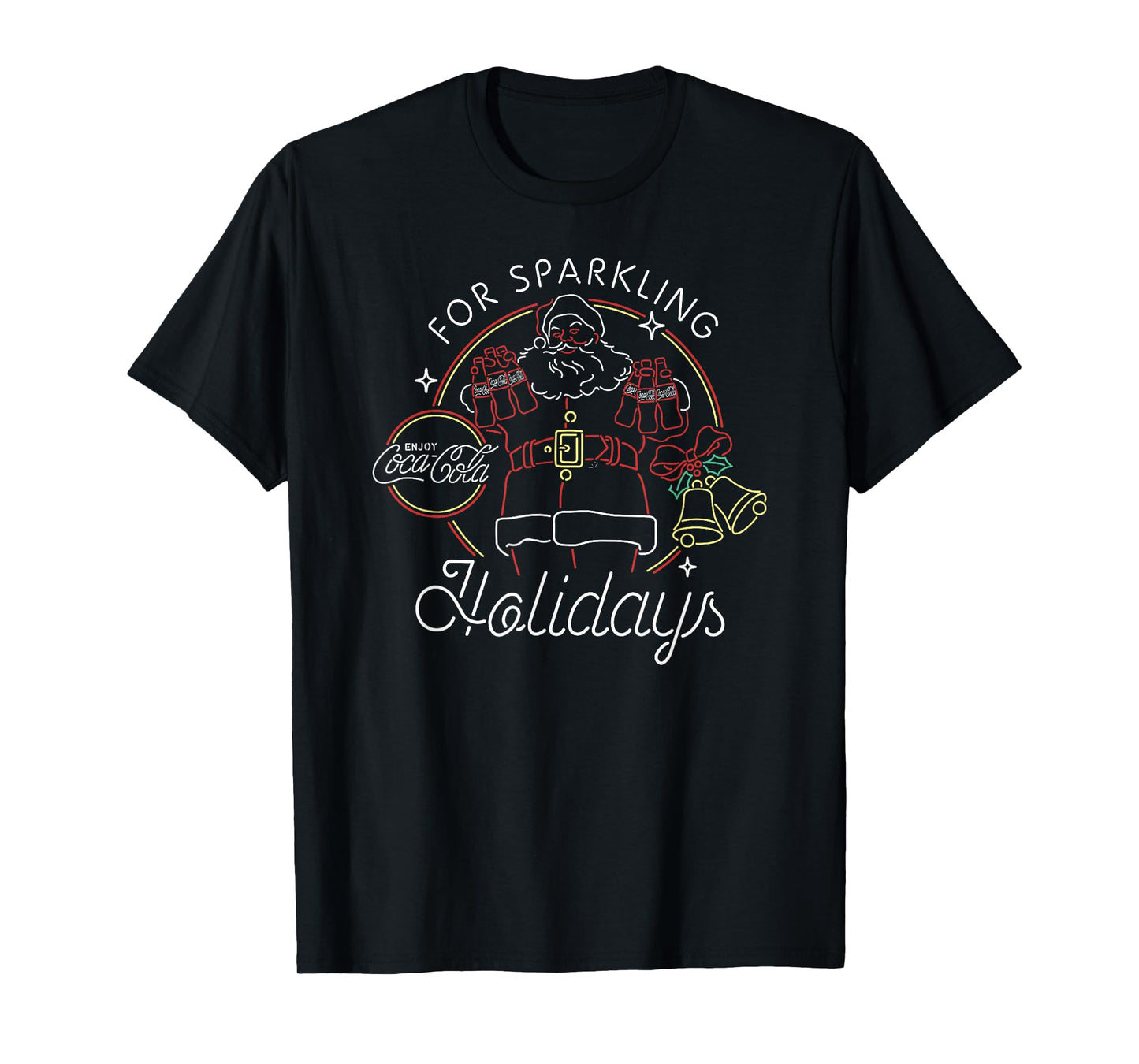 Coca-Cola Christmas For Sparkling Holidays Neon Sign Style T-Shirt