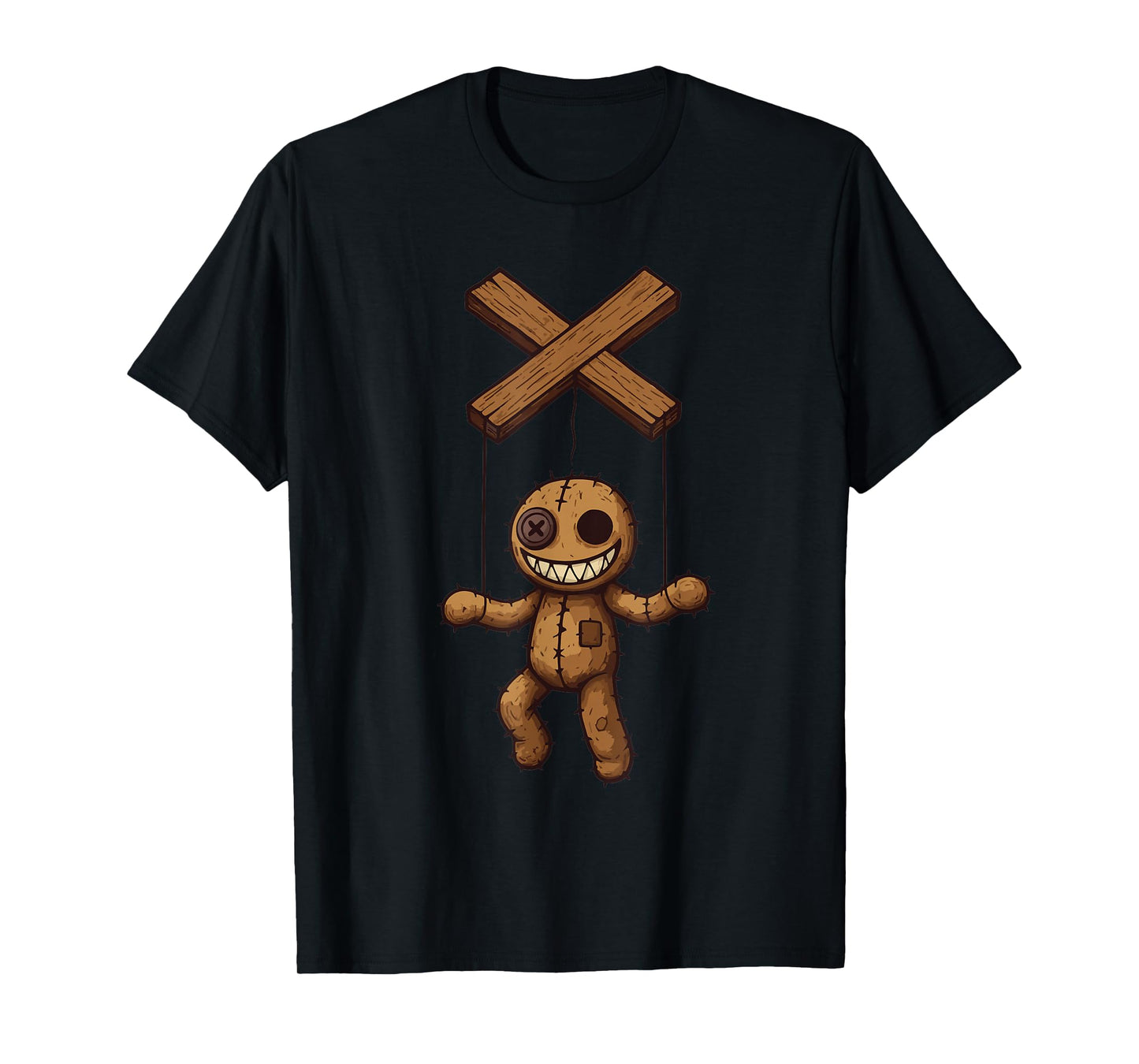 Grimstring – Spooky Playful Puppet Marionette Cartoon T-Shirt